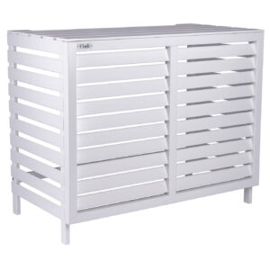 Airco Cover Buitenunit Staand Houtlook Wit